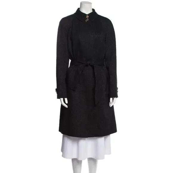 SOLD OUT Dolce & Gabbana Black Metallic Paisley Print Trench Coat IT 40/ US 4 - Picture 2 of 8